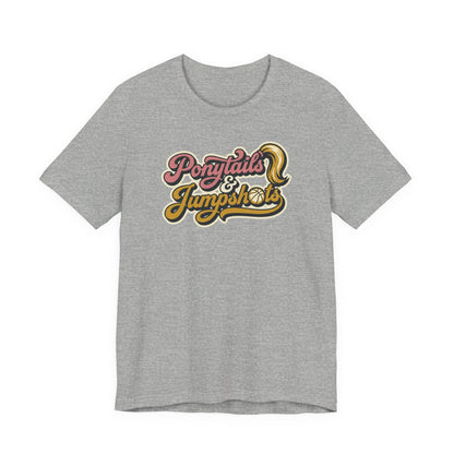 Ponytails & Jumpshots Basketball T-Shirt | Women's Hooper Tee | Perfect Gift for Female Ball Players