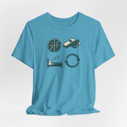Coach Sleep Repeat Basketball T-Shirt | Hooper's Cycle Tee | Perfect Gift
