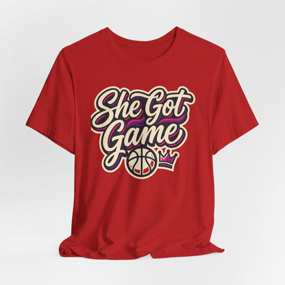 She Got Game Basketball T-Shirt | Women's Hoops Tee | Perfect Gift for Female Players