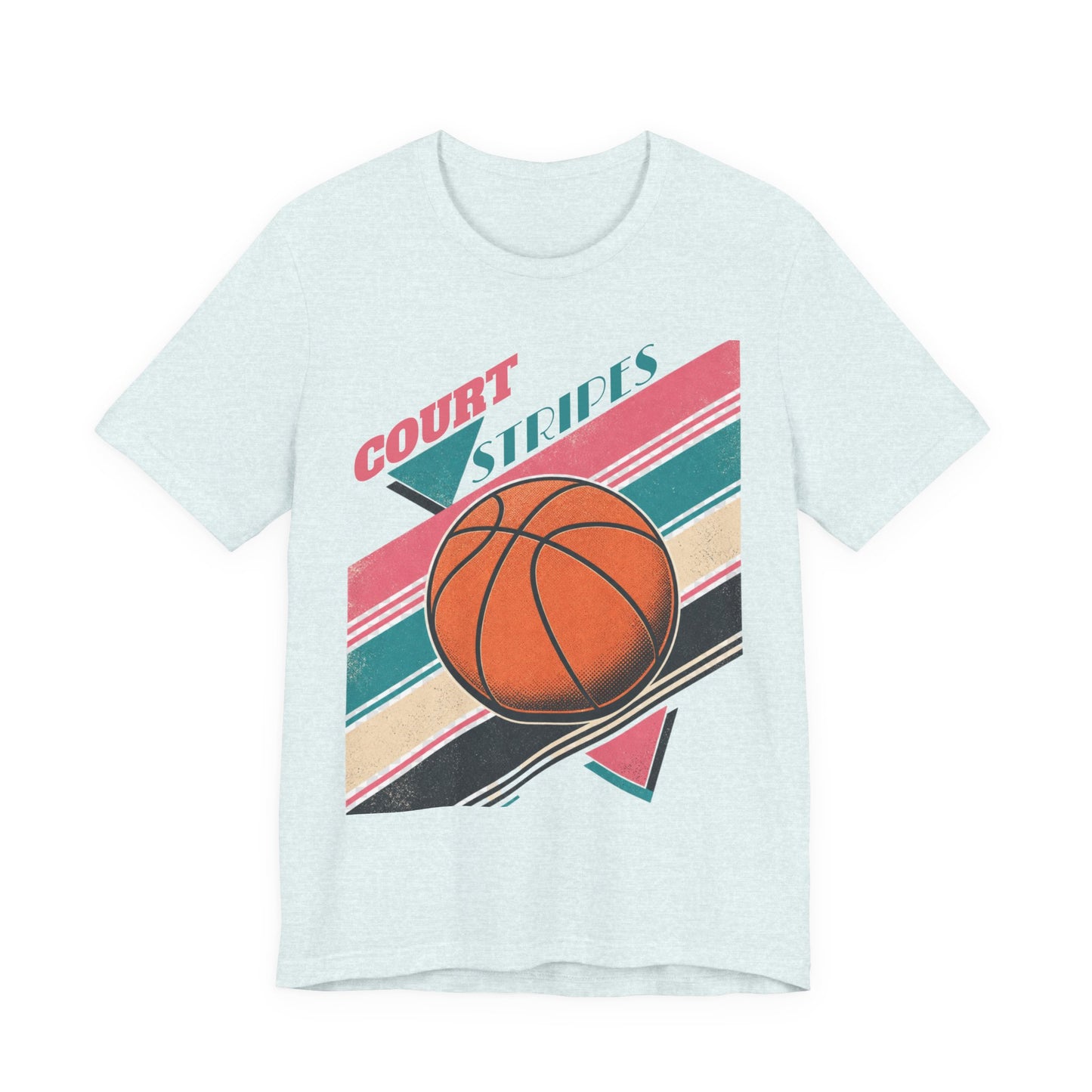 Court Stripes Retro Basketball T-Shirt | Vintage Tee | Perfect Gift for Hoopers