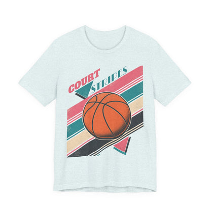 Court Stripes Retro Basketball T-Shirt | Vintage Tee | Perfect Gift for Hoopers