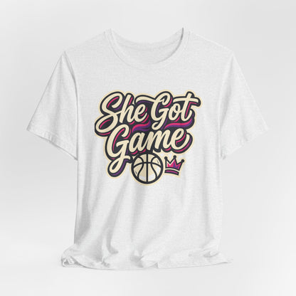 She Got Game Basketball T-Shirt | Women's Hoops Tee | Perfect Gift for Female Players