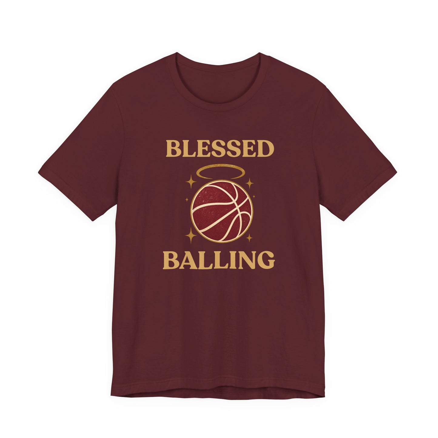 Blessed and Balling Basketball T-Shirt | Faith Halo Tee | Perfect Gift for Hoopers