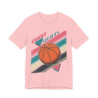 Court Stripes Retro Basketball T-Shirt | Vintage Tee | Perfect Gift for Hoopers