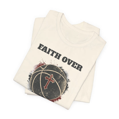Faith Over Fear Basketball T-Shirt | Cross & Ball Tee | Hooper's Mindset