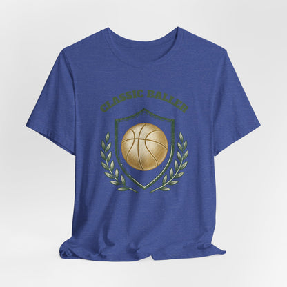 Classic Baller Basketball T-Shirt | Retro Gold Ball Tee | Perfect Gift for Hoopers