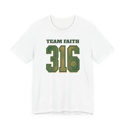 Team Faith 316 Basketball T-Shirt | Vintage Green Gold Tee | Perfect Gift for Hoopers