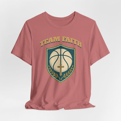 Team Faith Basketball T-Shirt | Cross & Hoops Tee | Spiritual Hoopers Gift
