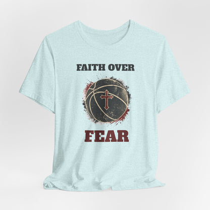 Faith Over Fear Basketball T-Shirt | Cross & Ball Tee | Hooper's Mindset