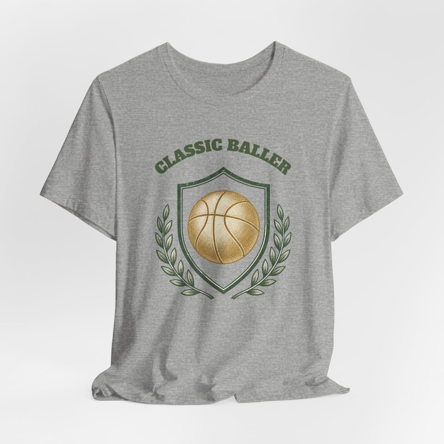 Classic Baller Basketball T-Shirt | Retro Gold Ball Tee | Perfect Gift for Hoopers