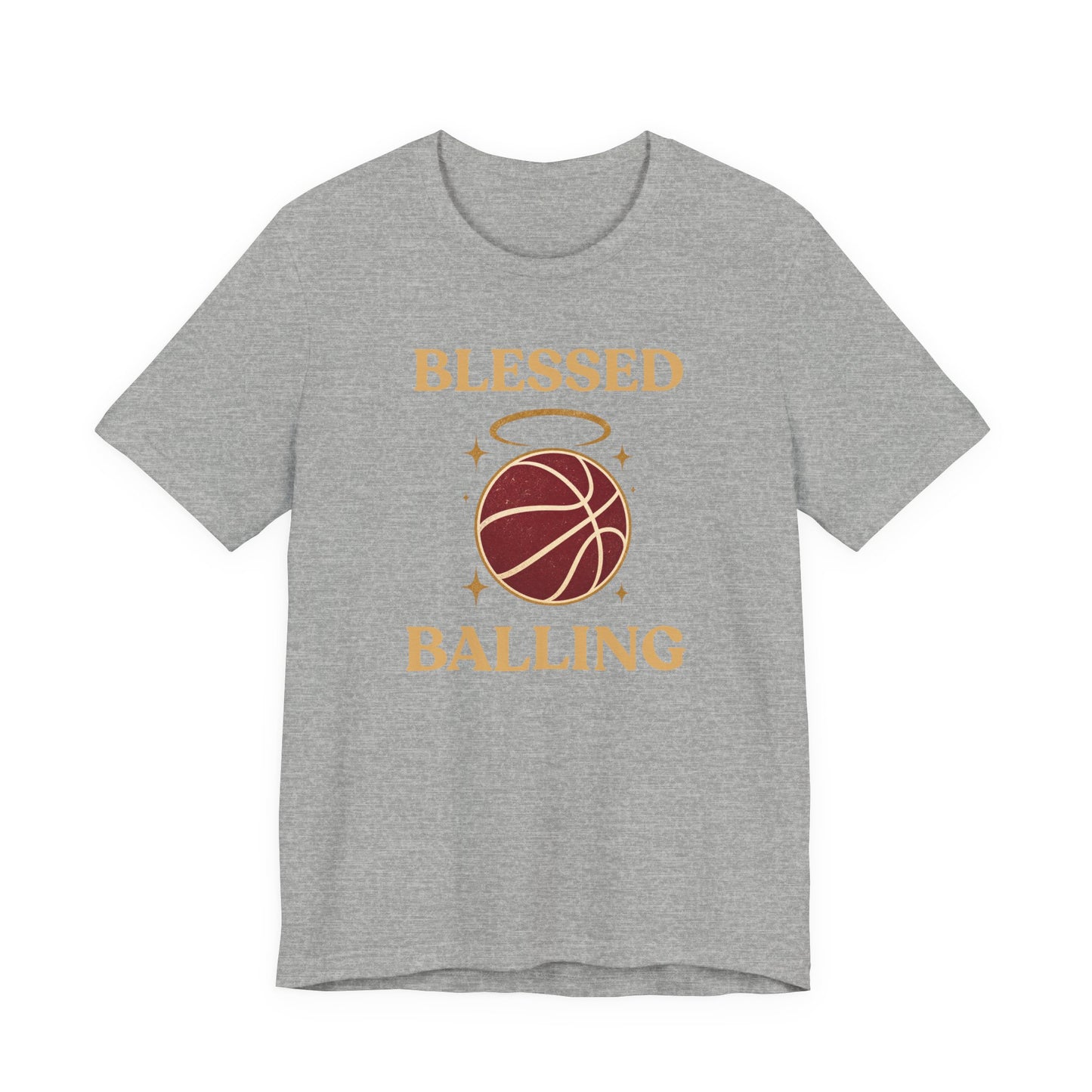 Blessed and Balling Basketball T-Shirt | Faith Halo Tee | Perfect Gift for Hoopers