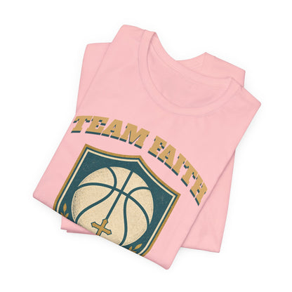 Team Faith Basketball T-Shirt | Cross & Hoops Tee | Spiritual Hoopers Gift