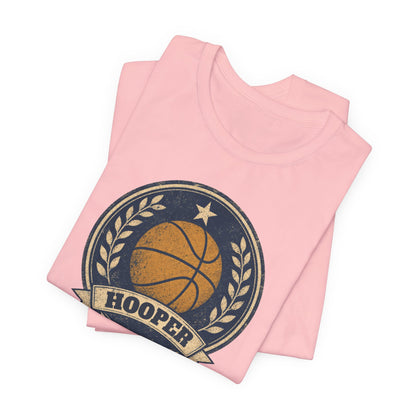 Hooper Vintage Badge Basketball T-Shirt | Retro Gold Star Tee | Perfect Gift for Ballers