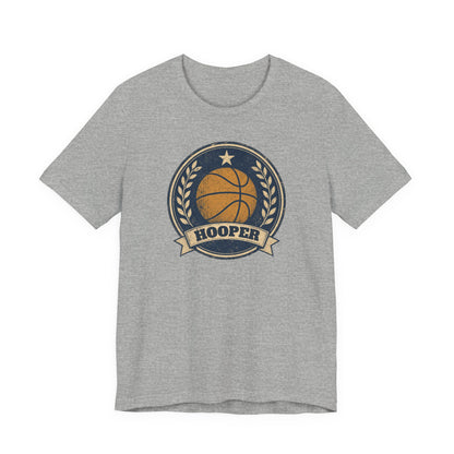 Hooper Vintage Badge Basketball T-Shirt | Retro Gold Star Tee | Perfect Gift for Ballers