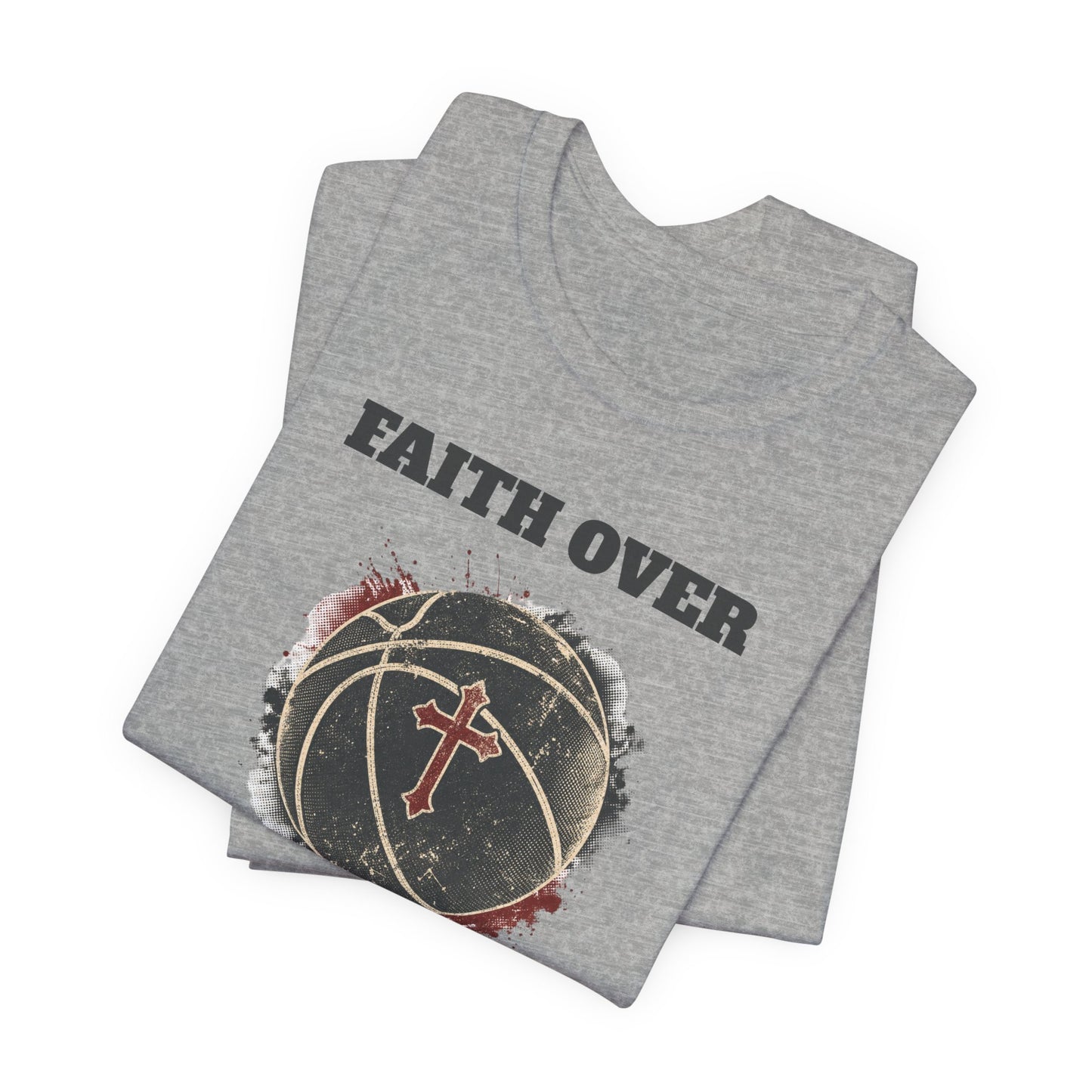 Faith Over Fear Basketball T-Shirt | Cross & Ball Tee | Hooper's Mindset