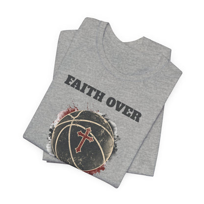 Faith Over Fear Basketball T-Shirt | Cross & Ball Tee | Hooper's Mindset