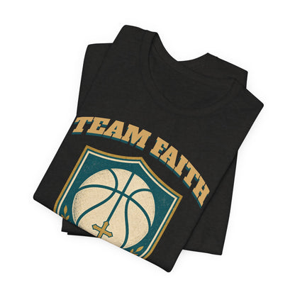 Team Faith Basketball T-Shirt | Cross & Hoops Tee | Spiritual Hoopers Gift