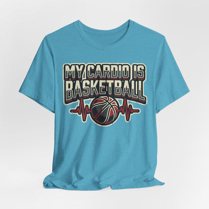 My Cardio is Basketball Heartbeat T-Shirt | Funny Hooper Tee | Gift for Players
