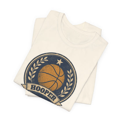 Hooper Vintage Badge Basketball T-Shirt | Retro Gold Star Tee | Perfect Gift for Ballers