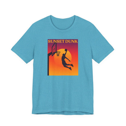Sunset Dunk Basketball T-Shirt | Retro Silhouette Tee | Perfect Gift for Hoopers