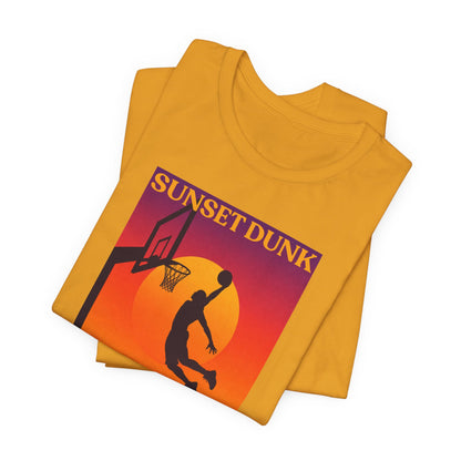 Sunset Dunk Basketball T-Shirt | Retro Silhouette Tee | Perfect Gift for Hoopers