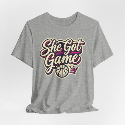 She Got Game Basketball T-Shirt | Women's Hoops Tee | Perfect Gift for Female Players