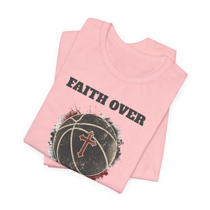 Faith Over Fear Basketball T-Shirt | Cross & Ball Tee | Hooper's Mindset