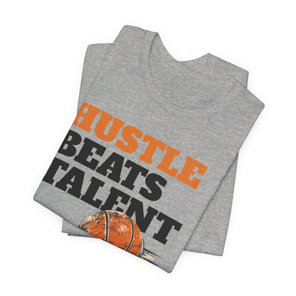 Hustle Beats Talent Basketball T-Shirt | Motivational Hooper Tee | Perfect Gift for Ballers