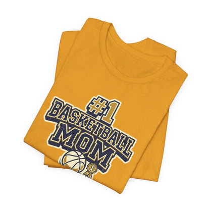 #1 Basketball Mom Tee | Navy & Gold Award Graphic | Perfect Gift for Hooper Parents