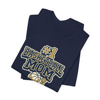 #1 Basketball Mom Tee | Navy & Gold Award Graphic | Perfect Gift for Hooper Parents