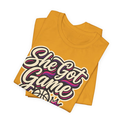 She Got Game Basketball T-Shirt | Women's Hoops Tee | Perfect Gift for Female Players