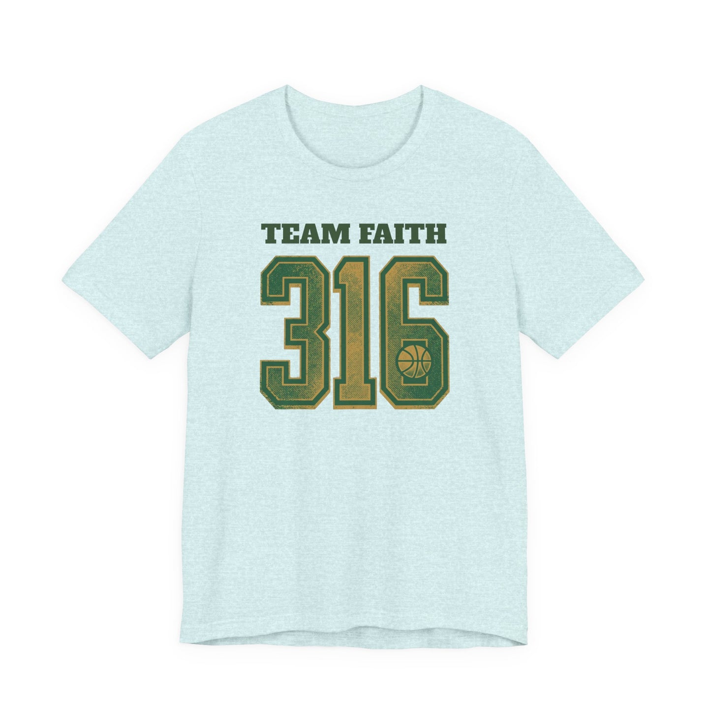 Team Faith 316 Basketball T-Shirt | Vintage Grün-Gold Tee | Perfektes Geschenk für Hooper