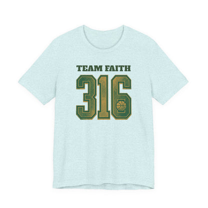 Team Faith 316 Basketball T-Shirt | Vintage Green Gold Tee | Perfect Gift for Hoopers