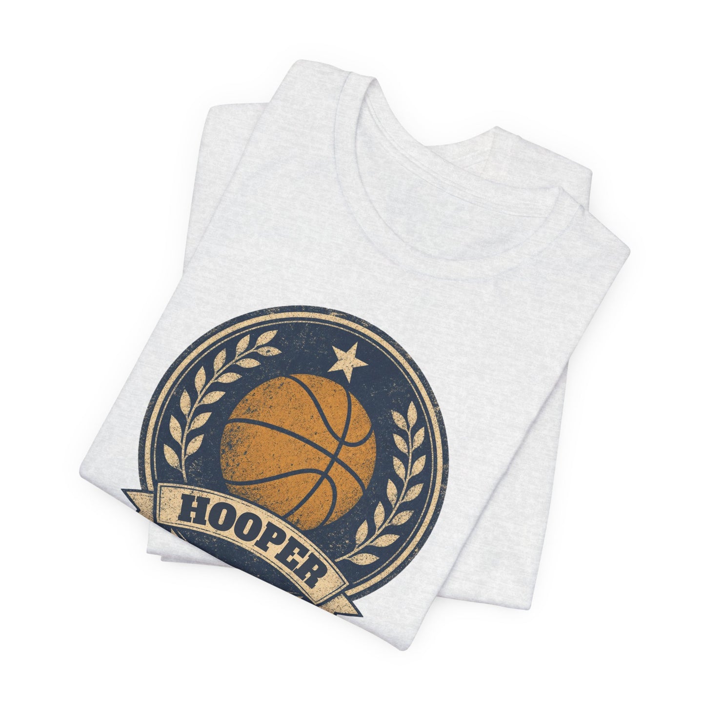 Hooper Vintage Badge Basketball T-Shirt | Retro Gold Star Tee | Perfect Gift for Ballers