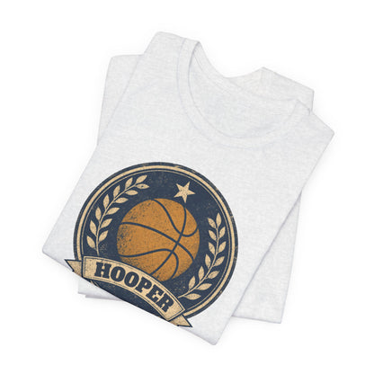 Hooper Vintage Badge Basketball T-Shirt | Retro Gold Star Tee | Perfect Gift for Ballers