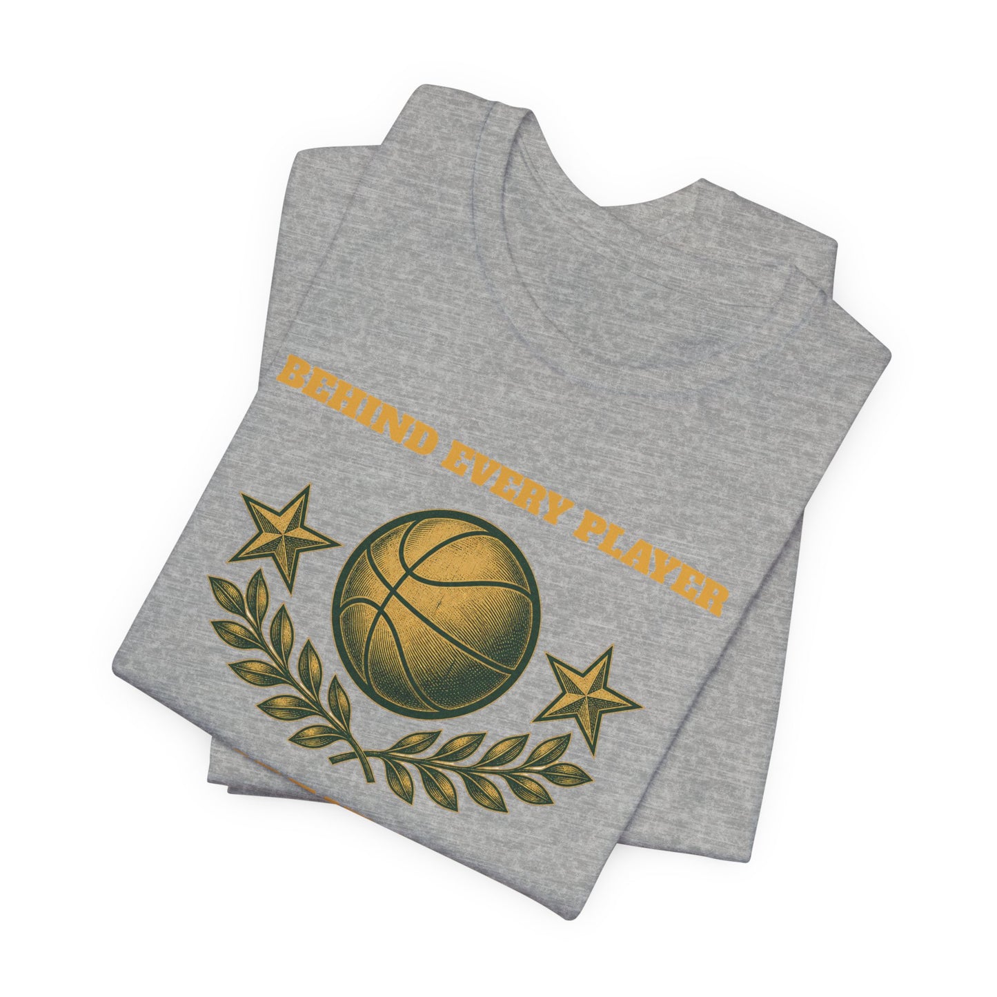 Behind Every Player is a Great Coach Basketball T-Shirt | Gold Crest Tee | Coach Gift