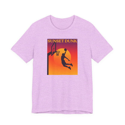 Sunset Dunk Basketball T-Shirt | Retro Silhouette Tee | Perfect Gift for Hoopers