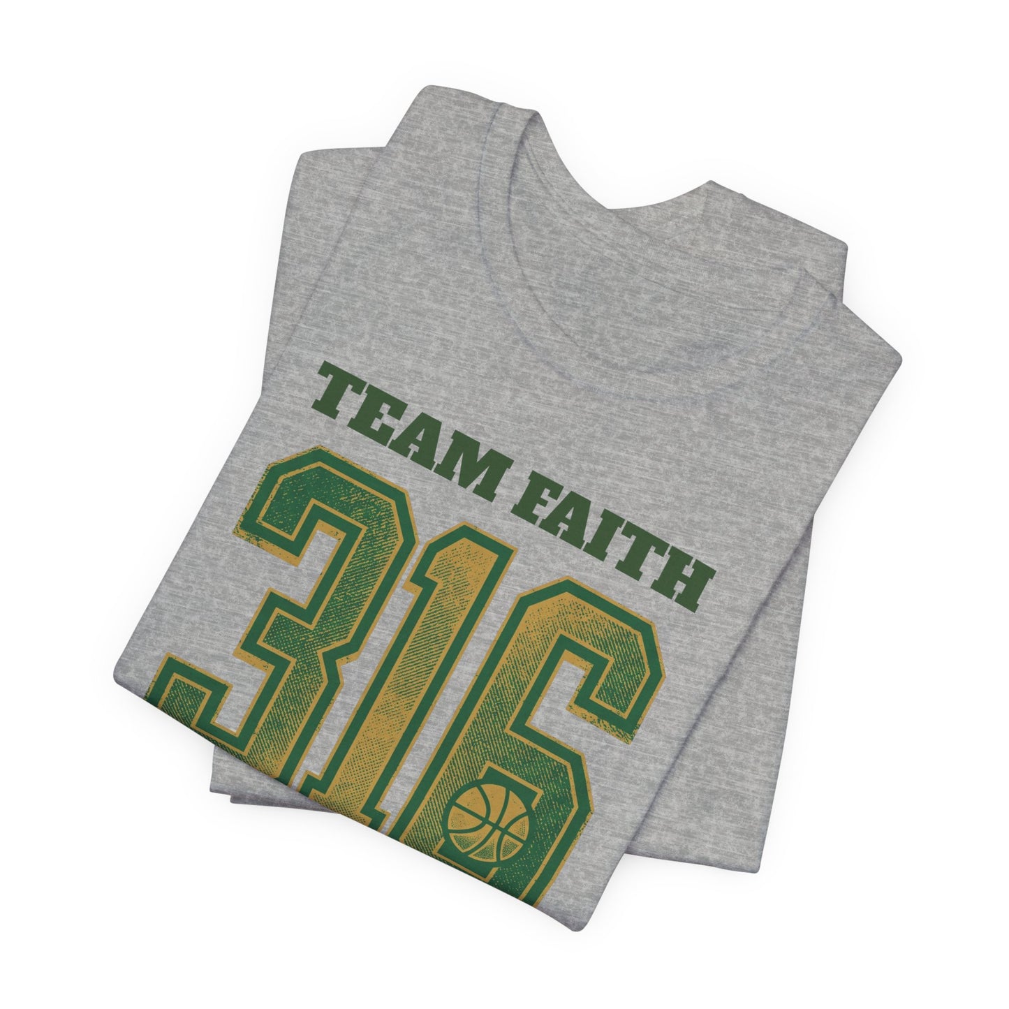 Team Faith 316 Basketball T-Shirt | Vintage Grün-Gold Tee | Perfektes Geschenk für Hooper
