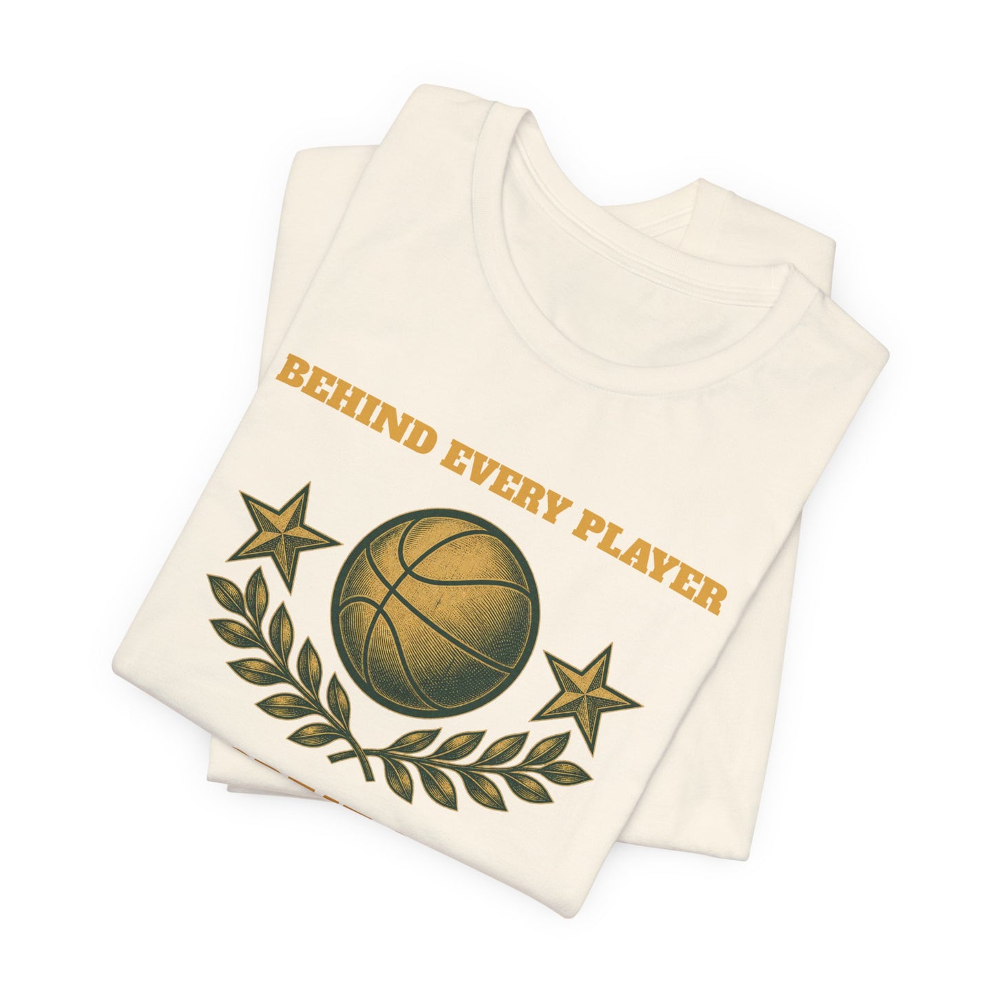 Behind Every Player is a Great Coach Basketball T-Shirt | Gold Crest Tee | Coach Gift