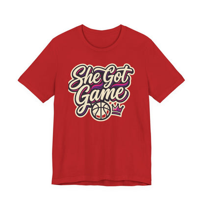 She Got Game Basketball T-Shirt | Women's Hoops Tee | Perfect Gift for Female Players