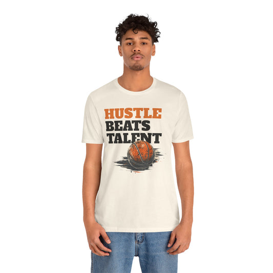 Hustle Beats Talent Basketball T-Shirt | Motivational Hooper Tee | Perfect Gift for Ballers