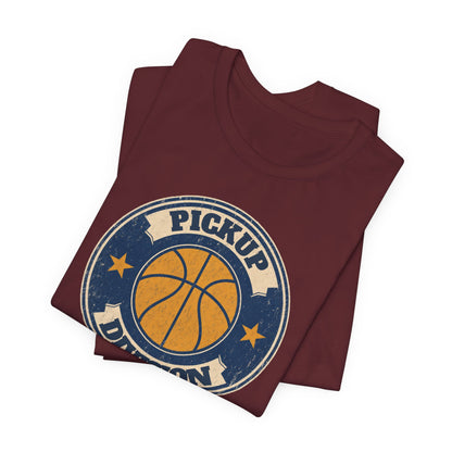 Pickup Division Retro Basketball T-Shirt | Vintage Badge Tee | Perfect Gift for Hoopers