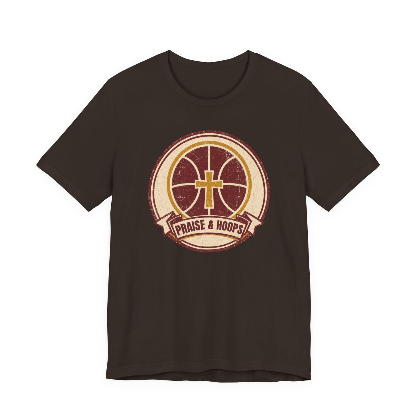 Praise & Hoops Basketball T-Shirt | Faith Cross Tee | Perfect Gift for Ballers