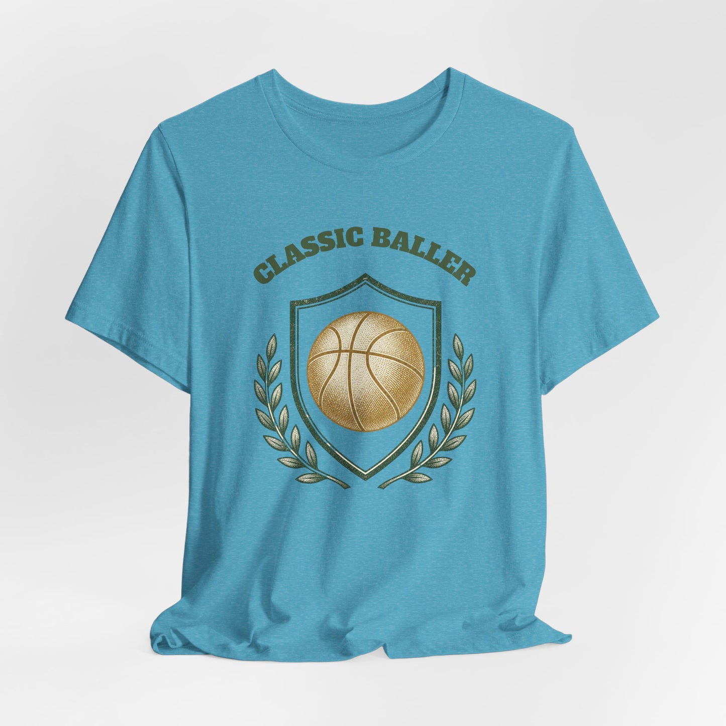 Classic Baller Basketball T-Shirt | Retro Gold Ball Tee | Perfect Gift for Hoopers