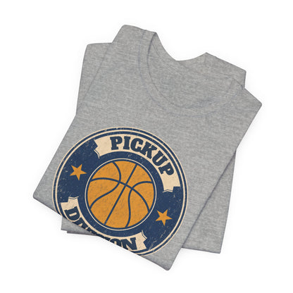Pickup Division Retro Basketball T-Shirt | Vintage Badge Tee | Perfect Gift for Hoopers