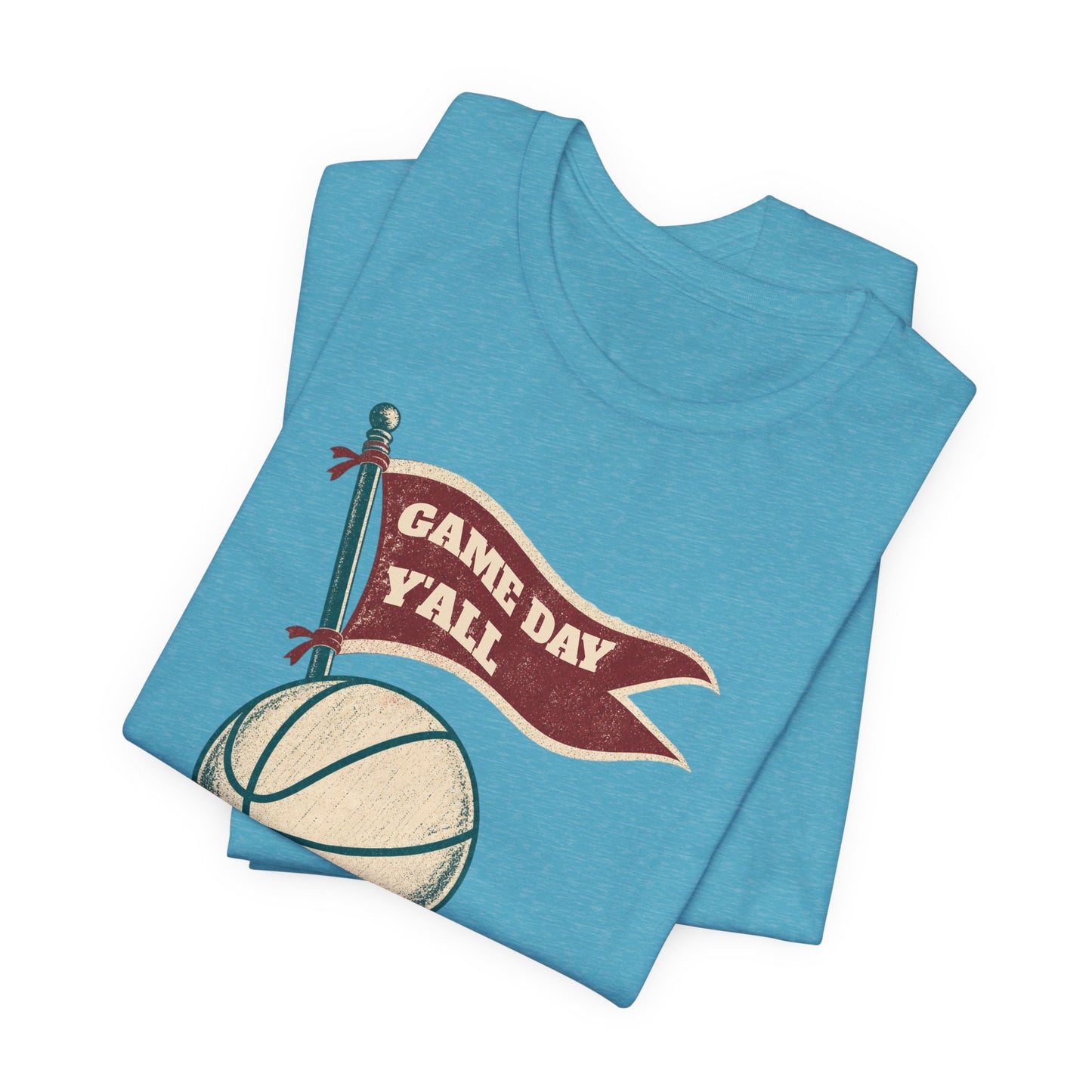 Game Day Y'all Basketball T-Shirt | Vintage Flag Tee | Perfect Gift for Hoopers