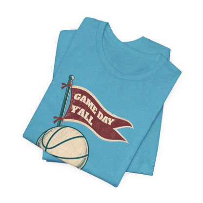 Game Day Y'all Basketball T-Shirt | Vintage Flag Tee | Perfect Gift for Hoopers