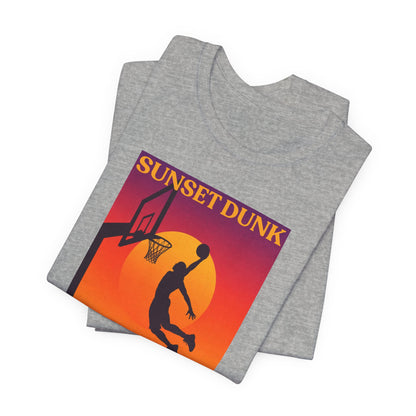 Sunset Dunk Basketball T-Shirt | Retro Silhouette Tee | Perfect Gift for Hoopers