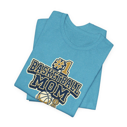 #1 Basketball Mom Tee | Navy & Gold Award Graphic | Perfect Gift for Hooper Parents