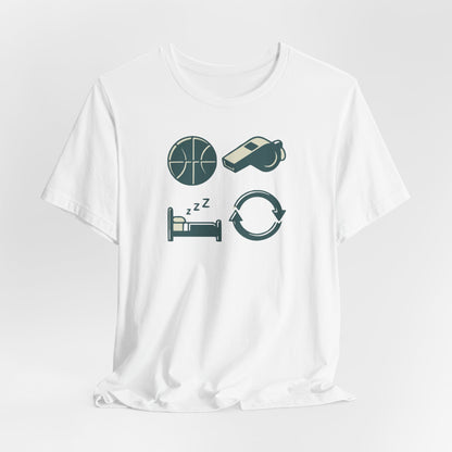Coach Sleep Repeat Basketball T-Shirt | Hooper's Cycle Tee | Perfect Gift